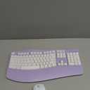 Ergonomic Wireless Keyboard and Mouse Combo, Wave Keys Keyboard with Wrist Rest for Natural Typing, 3 DPI Adjustable Ergonomic Silent Mouse for Computer/Laptop/Windows/Mac (Purple)