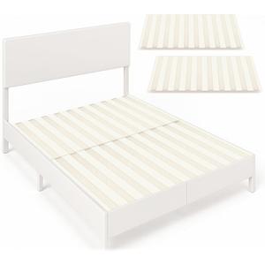 12mm King Size Vertical Bed Slats, 76 x 80'' Fabric Covered Bunkie Board King Size, Mattress Support Wooden Bunkie Board with Cover for Metal Frame Low Profile Beds Support, Platform Beds and Couch