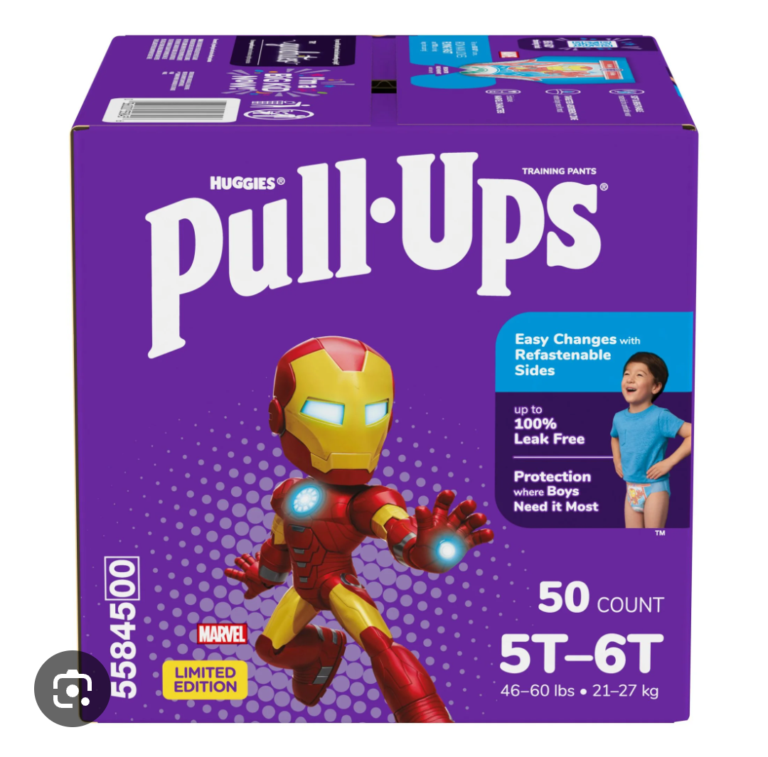 Pull-Ups Boys' Potty Training Pants, Size 5T-6T Training Underwear (46-60 lbs), 50 Count