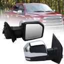 Right Passenger Side Mirror Fits 2015-2018 Ford F150 Mirrors with Power,Heated,Puddle Lights,Blind Spot Detection,Turn Signal,Memory,Power Folding,Without Camera,FO132052816 Pins) Chrome