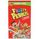 2 x Fruity PEBBLES Breakfast Cereal for Kids, Gluten Free, Made with Sweetened Puffed Rice, Family Size, 19.5 oz