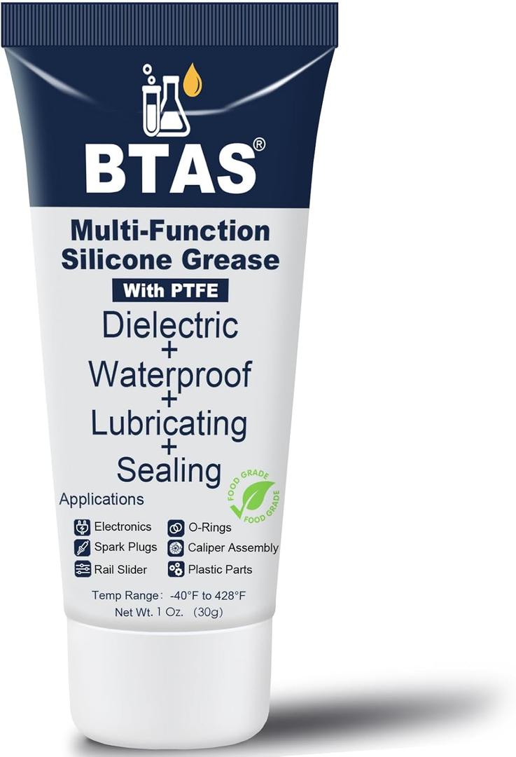 BTAS Dielectric Grease for Electrical Connectors Automotive Spark Plug Boot Battery Terminal Marine Dialectical Electronics Wiring Die Electric Contact Silicone Dialectric Grease 1 oz 1 Pcs