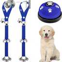 3 Pack Dog Doorbells, Pet Training Bells for Go Outside Potty Training and Communication Device Large Loud Dog Bell Cat Puppy Interactive Toys Adjustable Strap Door Bell (Dark Blue)