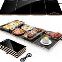 FEPPO Electric Warming Tray, 4-in-1 Food Warmers for Parties Buffet with 10 Temp Settings and Timer, 33"x15" Glass Surface Warming Mat for Food, Modular Buffet Hot Plates for Catering and Gatherings