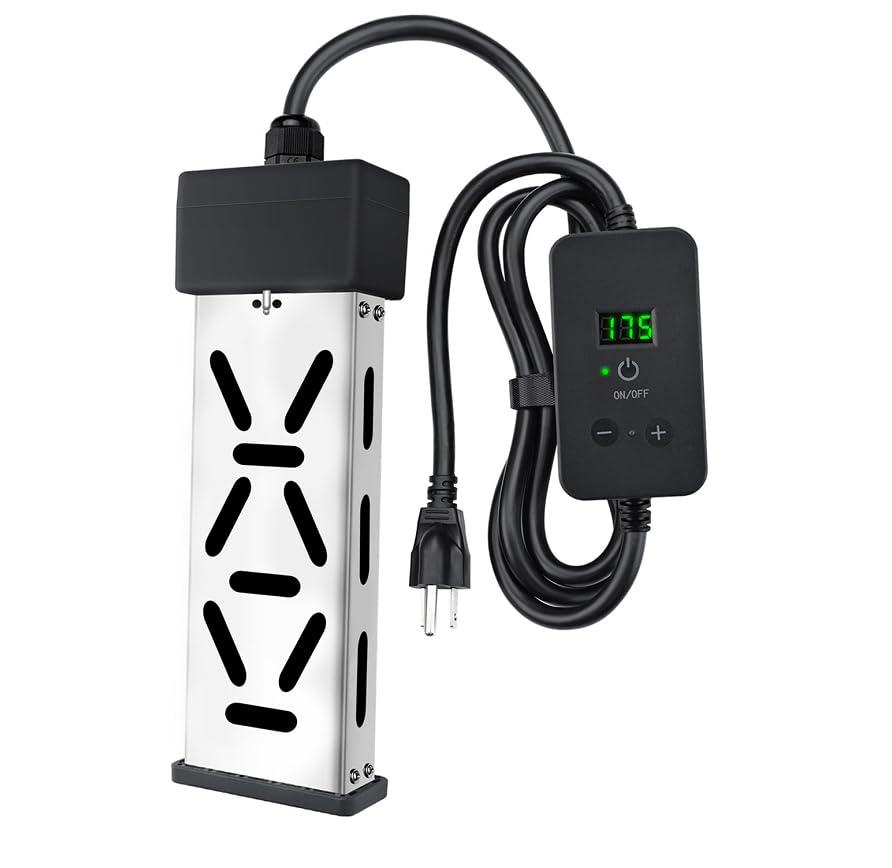 Immersion Water Heater1800W, Portable Mini Pool Heater, Bucket Heater, Adjustable Thermostat, RealTime Temperature Display, Anti Dry Burn Protection, for Bathtub, hot tub, Inflatable Pools, 120V