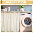 Hahafelt Cabinet Dishwasher Hidden Curtains with Telescopic Rod and Rod Clamp Dishwasher Desk 35 x 39 Inches Curtain for Kitchen Under Sink Washing Machine(Caramel Color)