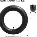 Heavy Duty 12/12.5x1.75x2.25 Thick 40% Butyl Inner Tube, 12 1/2 x 2 1/4 Inner Tube with CR202 Angled Valve Stem Compatible with Most 12x1.75/2.125 12x2.25 12.5X1.75/2.25 Bike/Scooter Tire Tube 2Pcs
