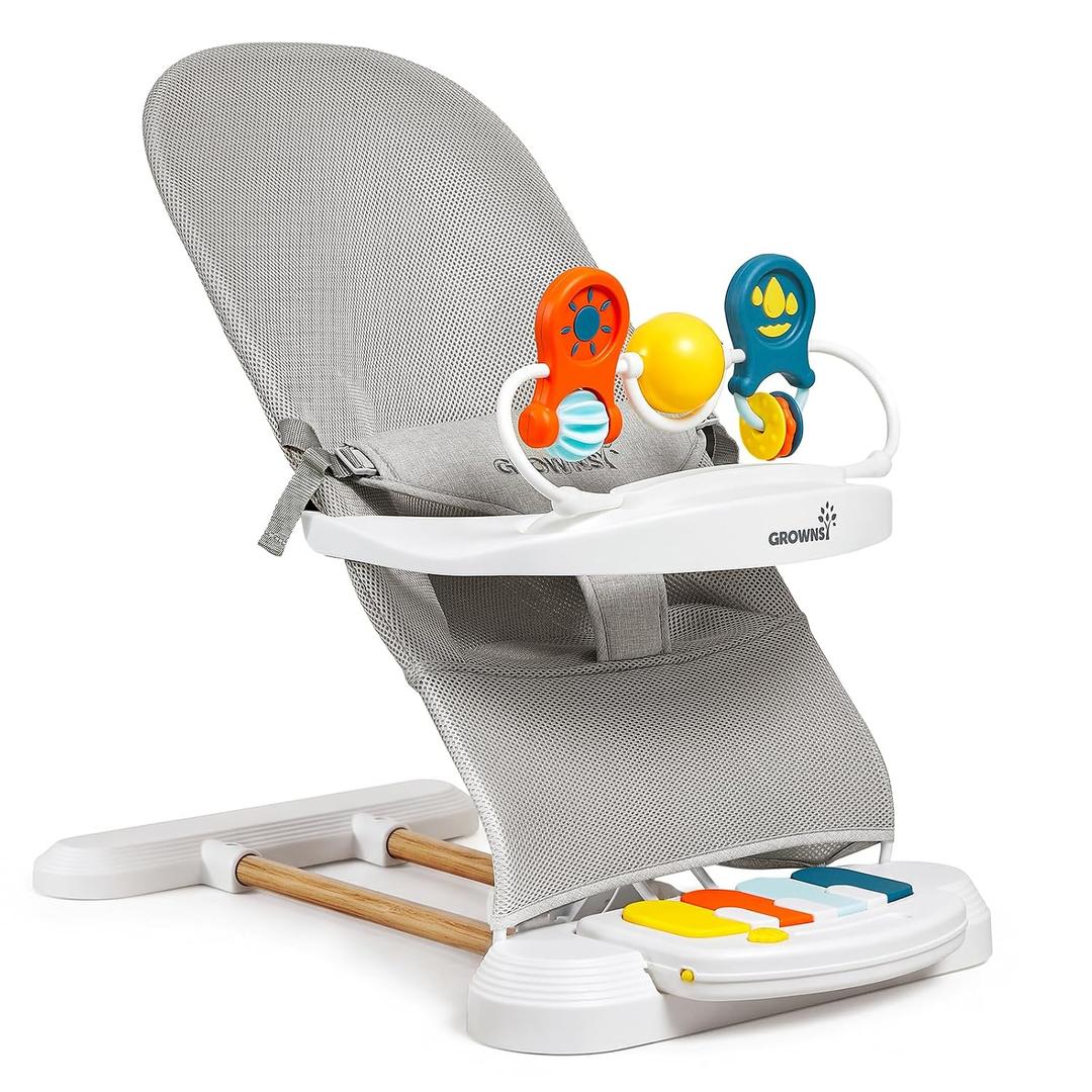 GROWNSY Baby Bouncer with 3 Recline Positions, Bouncer Seat for 0-6 Months