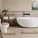 Bathroom Rugs Sets 3 Piece with Adjustable Toilet Seat Cover 17.5"x 15" Machine Washable Bath Rug Set with TPR Non Slip Rubber Backing Solid Bath Mat Set for Luxury Bathroom Decoration, 17.5" x 15"+ 32" x 20"+ U 24" x 20"