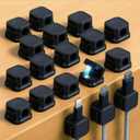 Magnetic Cable Organizers 18-Pack - Strong Adhesive Cord Clips for Desk Cable Management, Computer Wires, Home Office and Under Desk Organization (Black)