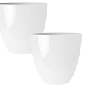 RUBBER BOND Plastic Plant Pots 2 Pack - Modern Indoor/Outdoor Planters for Home Decor - Weather-Resistant Large Flower Pots - Lightweight 22 Inches Tall Planters