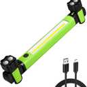 Work Light, 2500LM Bright LED Work Lights, 5200mAh Rechargeable Magnetic Underhood Work Light with Hooks, Cordless Battery Powered Mechanic Light for Car Repairing/Inspection/Garage/Workshop/Emergency (Green)