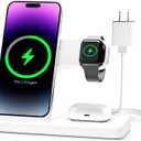 Wireless Charger Charging Station: 3 in 1 Charger Stand for Apple Multiple Devices Product for iPhone 16 15 14 Pro Max 13 12 11 for Watch 10 9 8 7 6 5 4 3 2 SE & Ultra for Airpods 4 3 2 Pro (White)