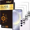 Ailun Screen Protector for Galaxy S24+ / S24 Plus [6.7 Inch] 3Pack + 3Pack Camera Lens Tempered Glass Fingerprint Unlock 0.25mm Anti-Scratch Case Friendly Clear - HD (Transparent)