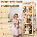 Stuffed Animal Storage & Organizer, Wooden Stuffed Animal Holder, Large Capacity Stuffy Storage Organizer, Cute Zoo Toy Holder for Playrooms, Nursery, Toddler Rooms & Bedrooms - 54 Inch