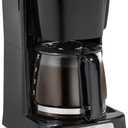 Hamilton Beach 5 Cup Drip Coffee Maker with Easy FrontFill Basket, Compact Design, Works with Smart Plugs, Glass Carafe, Auto Pause and Pour, Black & Stainless Steel (46112)