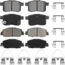 Front Ceramic & Rear Semi-Metallic Brake Pads Set for Honda Accord 2013-2017 Except LX LX-S, Select Models, 8PCS