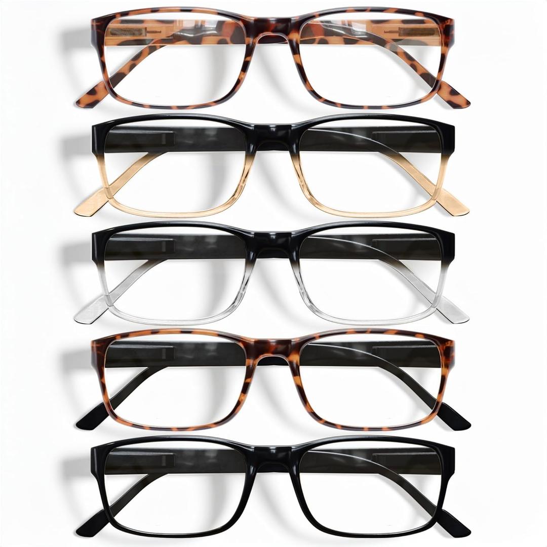 Gaoye Professional Reading Glasses for All Day - Computer Readers with Blue Light Protection - Value Pack (B3 Turtle Mix)