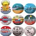 FoldTier Set of 48 Havana Print Disposable Paper Drink Coasters for Bar Bulk 4 Inch Round Cup Beer Coasters Absorbent for Havana Nights Party Supplies Summer Hawaii Tropical Table Decoration