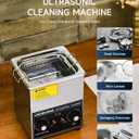 CREWORKS Ultrasonic Cleaner with Heater & Timer, 1/2 Gallon Stainless Steel 60W Ultrasonic Cleaning Machine with Degas & Gentle, 2L Sonic Machine for Professional Jewelry Watch Glasses Cleaning