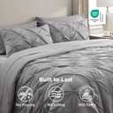 Bedsure Queen Comforter Set Grey - Bed in a Bag Queen Size Bedding 7 Pieces, GentleSoft Pintuck Bed Set Gift for Family, All Season Down Alternative Comforter with Sheets, Pillowcases & Shams