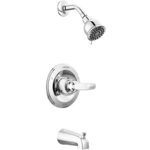 Delta Foundations 13 Series 2-Spray Bathtub and Shower Faucet Set, Chrome Shower Head and Handle Set, Valve Trim Kit, Chrome BT13410 (Valve Not Included)