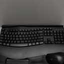 Wireless Keyboard and Mouse Combo, 2.4G Full Size Wave Keys Ergonomic Keyboard with Wrist Rest and 3-Level DPI Adjustable Wireless Ergonomic Mouse for Windows, Mac OS Desktop/Laptop/PC(Black)