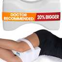 Everlasting Comfort Memory Foam Knee Pillow for Side Sleepers  Sciatica Pain Relief Pillow, Removable Strap Support  Leg Pillows for Sleeping Alignment, Knees, Back & Hip Cushion (Large, White)