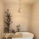 Mini Hemp Rope Woven Pendant Light Woven Light Fixture Boho Chandelier Light Fixture Wicker Pendant Light Rattan Light Pendant Dome Wicker Chandelier for Bedroom Kitchen Island(Bulb Incl.)