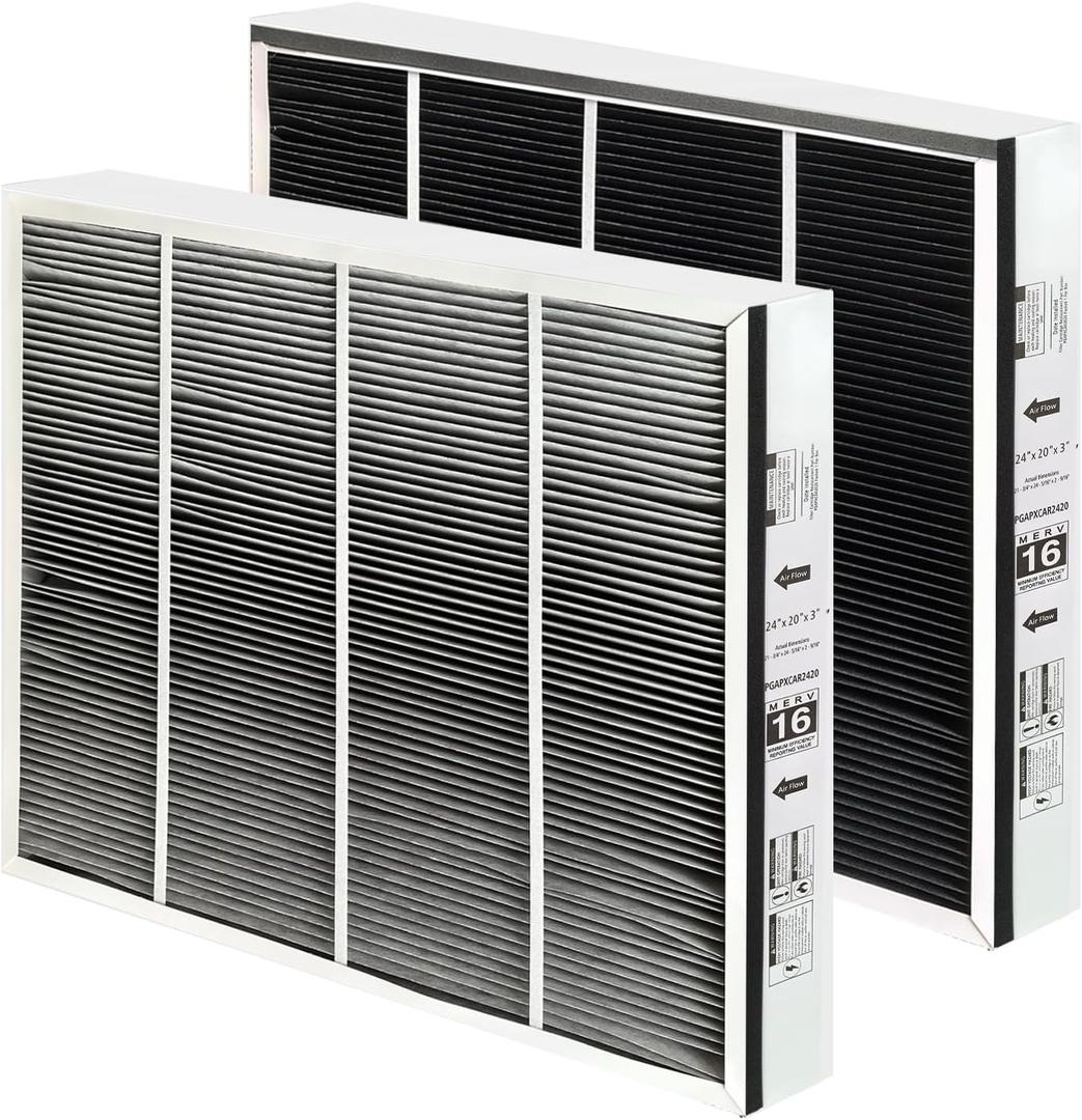 Upgraded PGAPXCAR2420-a02 MERV16 Replacement Cartridge, PGAPXCAR2420 Filter Compatible with Bryant/Carrier Air Purifier PGAPXCAR2420, with Size of 24''x20''x3'' PGAPXCAR2420 Replacement Filter