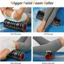 5 in1 Foam Roller Set, Trigger Point Foam Roller, Massage Roller Stick, Massage Ball, Resistance Band for Deep Muscle Massage Pilates Yoga,Fitness Exercise for Whole Body (Black-Red)