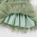 Girls Birthday Party Dress Ruffle Sleeve Sequin Dots Floral Tulle Princess Wedding Pageant Formal Bance Gown (Green,130)