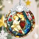 Religious Christmas Ornaments, Christmas Decorations for Tree, Keepsake Ornaments, Holiday Ornament, Baptism Gift, Religious Gift, Gifts for Christian Women & Gifts for Mothers (Virgin Mary)