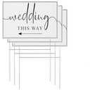 17×12In, Wedding Direction Arrow Signs Decorations, Wedding Directional Arrow Yard Signs, Double-Sided Printed Arrows Wedding Signs, 3 Packs Wedding This Way Plastic Signs with H Stakes