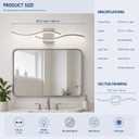 Modern Vanity Lights Dimmable Bathroom Light Fixtures Over Mirror Bathroom LED Vanity Light for Bathroom Living Room (Brushed Nickel,39.37Inch,5500K)