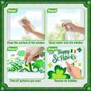 St.Patrick's Day Window Clings, Green Shamrock Window Decals Double-Sided Irish St Patricks Day Decorations Glass Clings for Home School Office Classroom Decor