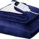 Bedsure Electric Blanket Twin - Soft Flannel Heated Blanket Twin Size, Fast Heating with 6 Time Settings (Up to 10H) & 6 Heat Settings, Warm Gift for Grandma (62x84 inches, Pageant Blue)