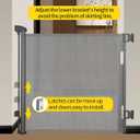 Retractable Baby Gate for Stairs 33 Height, Expands up to 55 Width Safety Gate for Infants, Toddlers, Dogs & Pets Easy Install, Secure Closure, Gray Mesh Design for Indoor & Outdoor Use