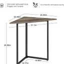 VECELO Corner Desk,Office Tables for Living Room for Small Space Triangle Computer Desk with Steel Frame Corner Shelves with Metal Frame Writing Desk for Workstation Classic Grey 31.1"