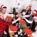 2 x Treasure Cove Christmas Snowflake Oval Paper Plates Large Disposable Red Christmas Plates Winter Snowflake Platters Tableware Decor for Xmas Holiday New Year Party Supplies 24Pcs 10" x 12"