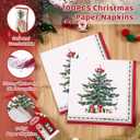 Homlouue 200 PCS Christmas Paper Plates and Napkins Sets, Christmas Tree Plates and Napkins, Holiday Paper Plate and Napkin Sets for Xmas Party Supplies Dinner Winter Decorations, Xmas Plate