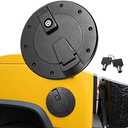 Heavy Duty Barrel Lock Aluminum Exterior Accessories Locking Fuel Filler Door Gas Cap Tank Cover for Hummer H2 2003-2009 Black