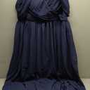 VOUIAO Women's Daily Plus Size Dresses A Line Chiffon Wedding Guest Bridesmaid Maxi Dress Prom Evening Party Cocktail Gown Hidden Blue 3XL