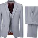 Boys Tuxedo Suit Set 3 Piece Ring Bearer Outfit Gray Suits for Boy Kids Light Grey Suit Size 7 Formal Dress for Wedding Guest Party Prom with Tie