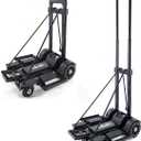 Folding Hand Truck Small Dolly,Foldable Utility cart with 4 Wheels & 2 Elastic Ropes,Foldable Dolly cart,Backpack Trolley,Luggage Platform Truck,Travel,Moving,Shopping,Small,Lightweight for Women