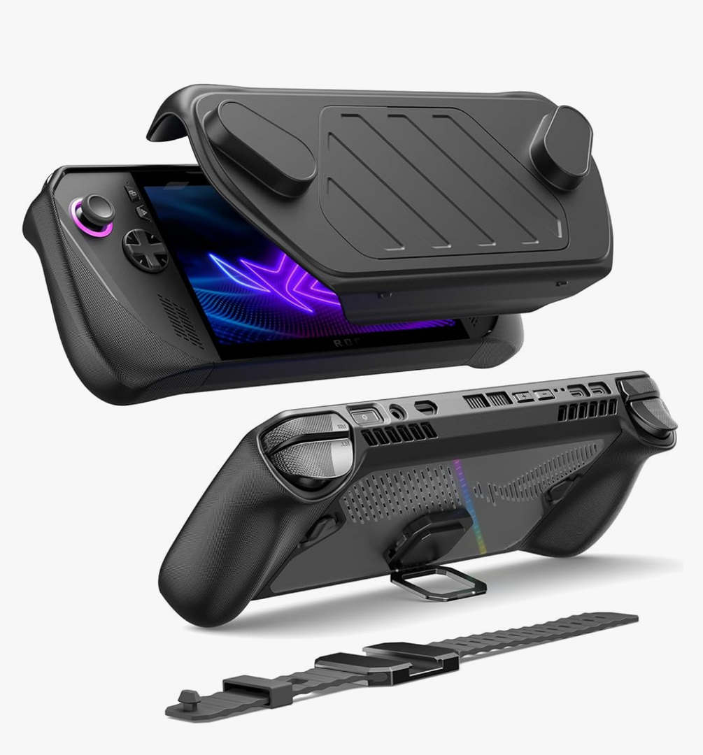 JSAUX PC0111 ModCase Compatible with ASUS ROG Ally X (2024), ROG Ally X Case with Detachable Front Shell, Include Protective Case, Face Cover, Metal Bracket and Strap - Basic Set