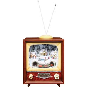 Retro Action Musicals by Roman Action Musical Lighted TV Revolving Train 9-Inch
