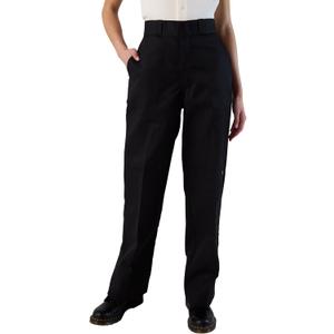 Dickies Womens Loose Fit Double Knee Work Pants (Black, 6/28 Short)