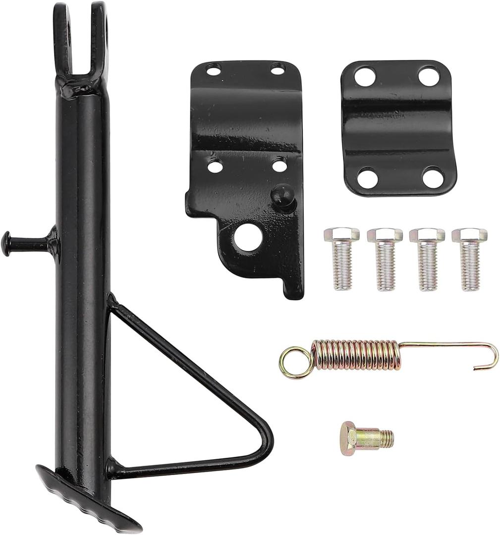 Mokuo Dirt Bike Stand,Motorcycle Kickstand, Scooter Mopeds Side Stand Come with Mounting Bracket in Iron Material Compatible with Most Scooter Mopeds Mini Bike,Height of 13.7cm Above Ground (Total Length:16 cm)