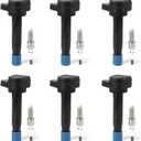 6PCS UF603 Ignition Coils Pack & Iridium Spark Plugs Compatible with Honda Acura RL TL TSX Accord Crosstour Odyssey 3.5L 3.7L V6 Replace# 5C1681 E1103 52-2036 IC693 C1624